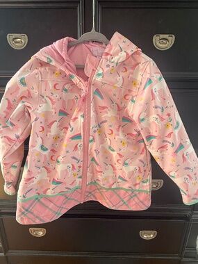 Unicorn Rain Jacket, Girls size 4/5